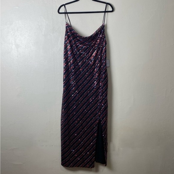 Laundry‎ by Shelli Segal Rainbow Slip Sequin Midi Dress size 2 XS New! - Picture 3 of 9